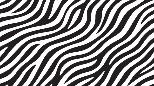 Zebra Stripes Seamless Pattern Black and White Animal Print Background Vector