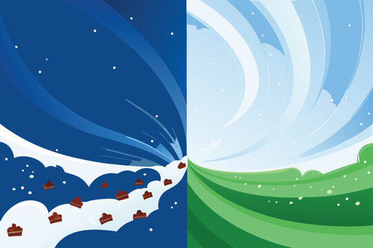 Chocolate Cake Assembly Scene Vector Illustration