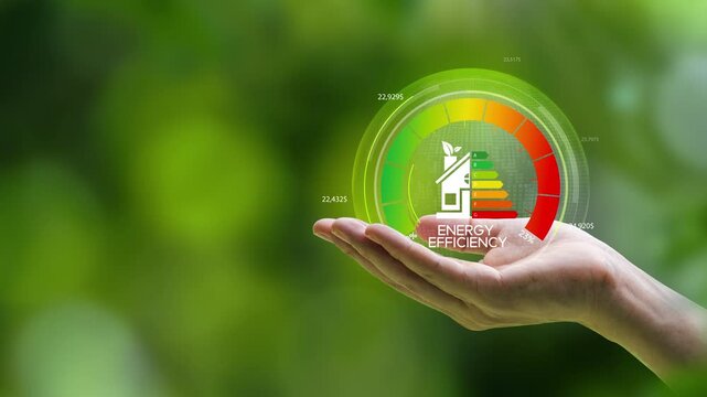eco-friendly house representing energy efficiency, cost savings, and sustainable home improvement concept