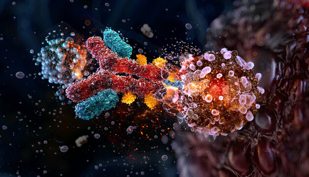 Antibody drug conjugate delivering cytotoxic nanoparticle payload to cancer cell via molecular linker. Selective delivery and receptor-mediated targeting in oncology. Pharmaceutical development