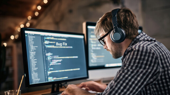 Professional Developer Immersed in Coding: A Dynamic Digital Workspace for Software Innovation and Productivity
