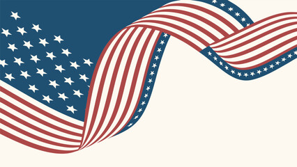 Fototapeta premium USA patriotic flag illustration isolated on white, clean vector element for design use.