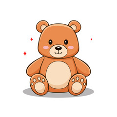 Obraz premium Cute brown teddy bear sitting with sparkly accents