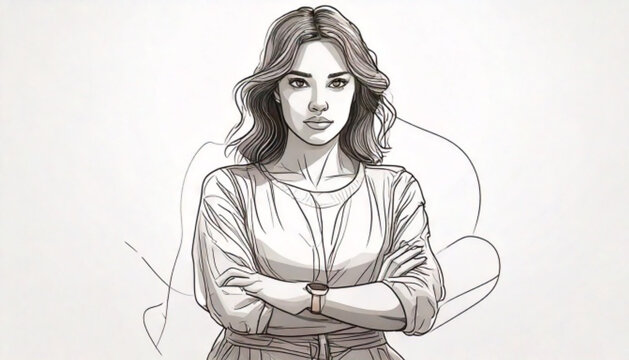 Young woman with arms crossed looking annoyed.