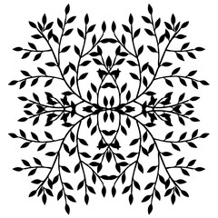 Seamless vintage floral pattern featuring a black and white flower ornament design with ornate leaf elements and nature silhouettes for elegant wallpaper decor © nanik