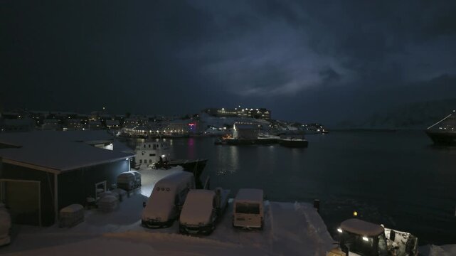Honningsv&aring;g, Norway in winter