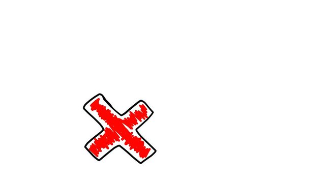 A warning or prohibiting symbol in the form of a red cross flashes back and forth on the screen.
