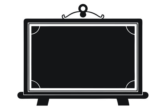 blackboard silhouette line art vector illustration