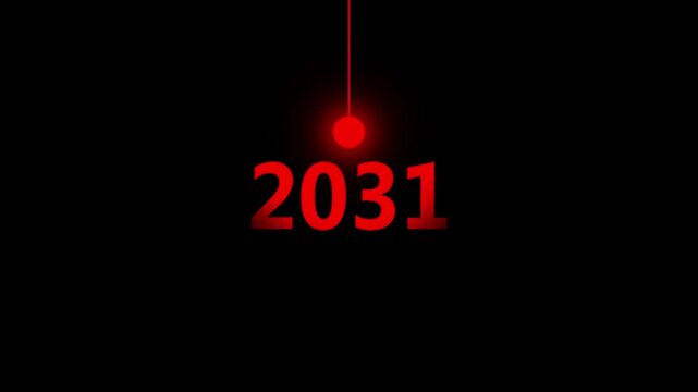 red Idea Lighting Up 2031&ndash; Futuristic New Year Concept Symbolizing Innovation, Hope, Strategy and Forward Thinking Success,4k animation video
