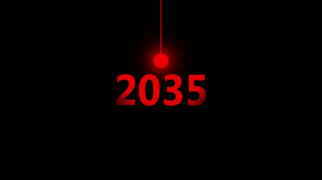 red Idea Lighting Up 2035 &ndash; Futuristic New Year Concept Symbolizing Innovation, Hope, Strategy and Forward Thinking Success,4k animation video