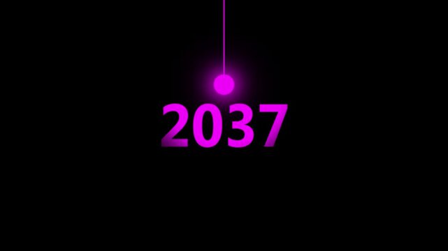 Pink Idea Lighting Up 2037&ndash; Futuristic New Year Concept Symbolizing Innovation, Hope, Strategy and Forward Thinking Success,4k animation video