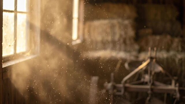 Cinematic Floating Dust Particles in Dark Light Abstract Background 4K.
