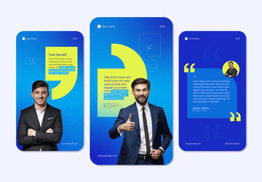 Professional Business Quote Social Media Story Template Set