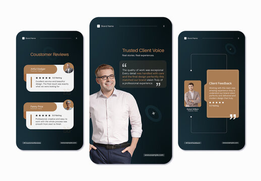 Client Testimonial Social Media Templates for Reviews & Feedback Posts