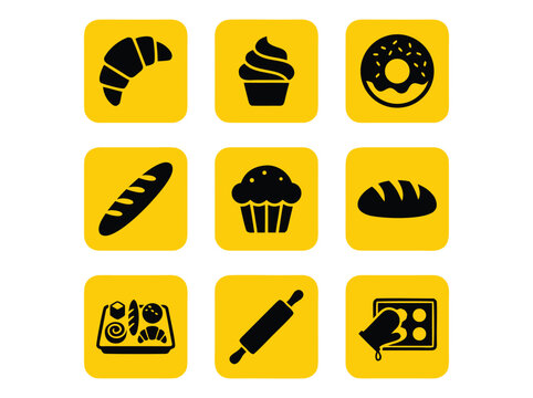 Collection of Baking and Pastry Icons.