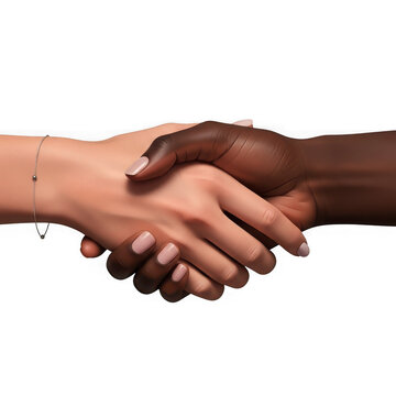 Handshake, diversity, unity isolated on transparent background