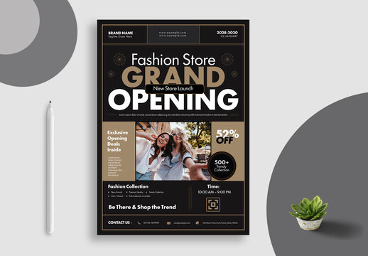 Grand Opening Fashion Design Poster Layout
