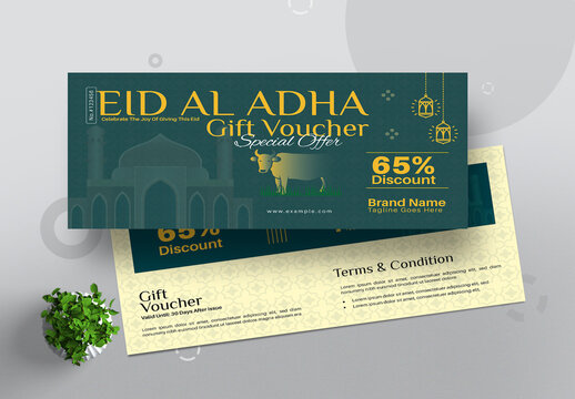 Minimal Eid Al Adha Gift Voucher Design