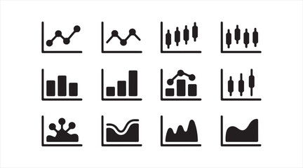 Fototapeta premium Business analytics icons set with charts graphs and data visualization symbols