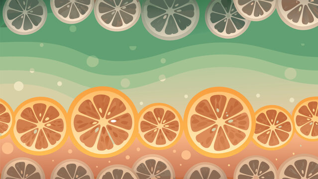 Seamless Dried Orange Slice Pattern Scene Vector