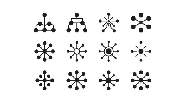Abstract data structure and connectivity symbols collection for technology and communication concepts