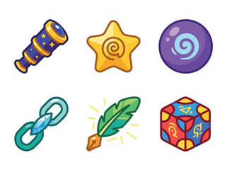 Fototapeta premium Collection of Magical Game Icons.