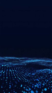 Corporate Blue Particles Streaming from Left to Right on Dark &mdash; Professional Flow