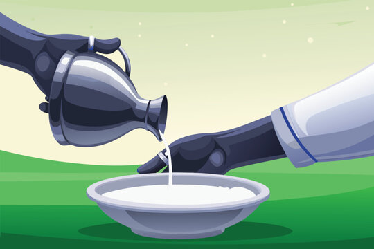 Traditional Hand Washing Ritual Scene Vector Illu