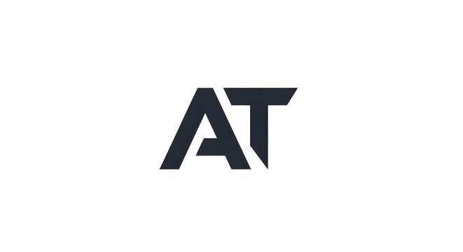 Modern stylized logo featuring the letters at in geometric design