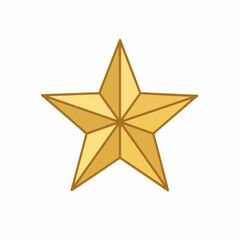 Obraz premium Golden star illustration shines brightly on white background