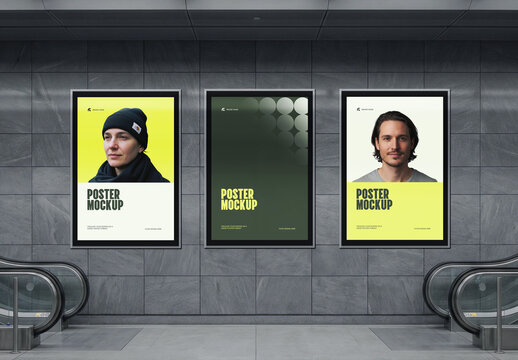 Subway Wall Poster Mockup