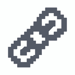 Fototapeta premium A pixelated image of a question mark and an exclamation point chained together