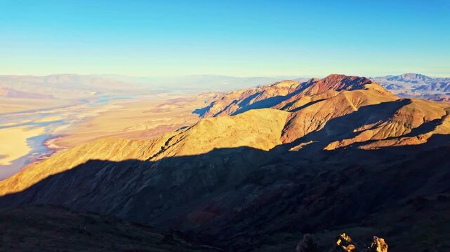 Scenic mountain range view from Dante Ridge Mount Perry trail in Death Valley California
