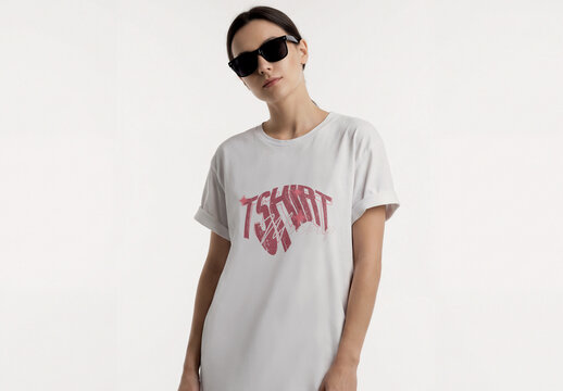 Oversized Women's T-shirt Mockup