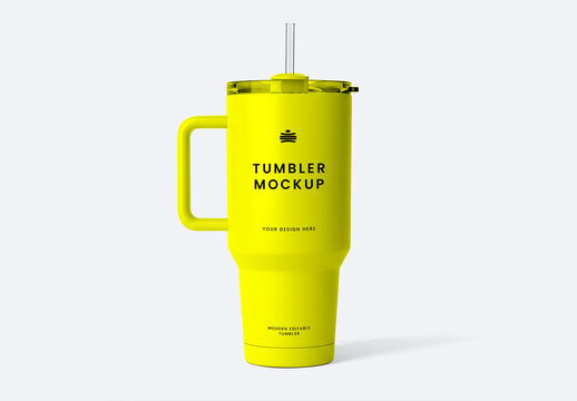 Hand Holding Tumbler Mockup