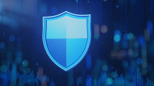 shield on blue background