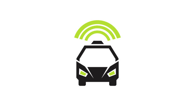 Autonomous Vehicle WiFi Signal Icon.