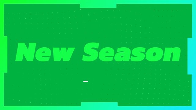 Animation of new season text on white background