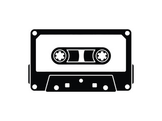 Obraz premium Cassette Tape Retro Music Icon Vintage Audio Recording Vector Illustration