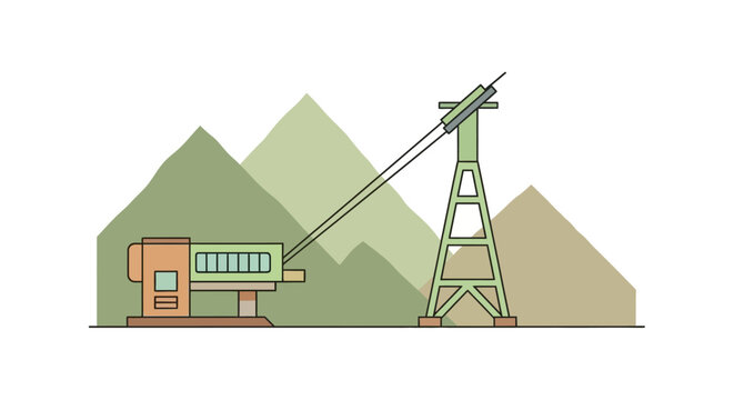 Illustration of a mining crane.