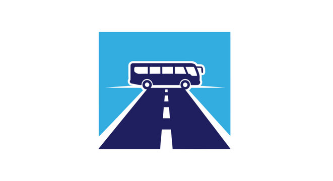 Purple Bus on the Highway Road.