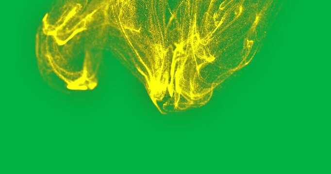 Animation of yellow smoke trail on white background