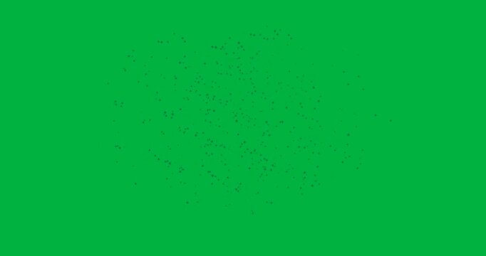 Animation of green fireworks exploding on white background