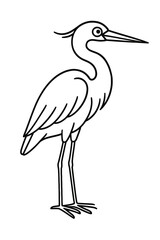Fototapeta premium A silhouette of a flamingo isolated on a white background as a majestic wild animal in nature