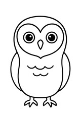 Fototapeta premium a funky owl face designed as a cartoon animal icon for a fun nature art symbol
