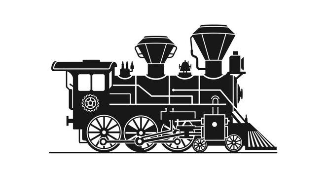 Vintage Steam Locomotive Train Engine.