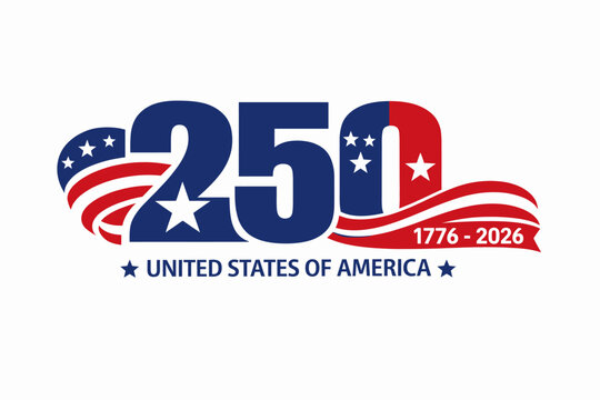 United states 250th anniversary logo celebrating 250 years of american history