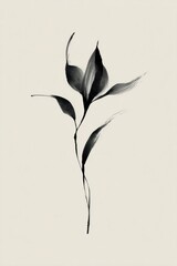Fototapeta premium Elegant monochrome floral illustration.