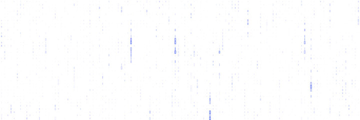 Obraz premium Abstract Blue Binary Code Rain on White Background for Cybersecurity and Data Privacy