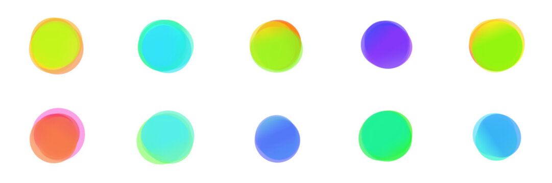 Abstract Neurodiversity Awareness Icons, Colorful Fluid Organic Shapes for Sensory Processing Disorder